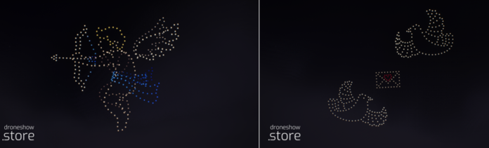 Romantic Drone Animation Sets for Valentine's Day Celebrations Romantic Drone Animation Sets for Valentine's Day Celebrations