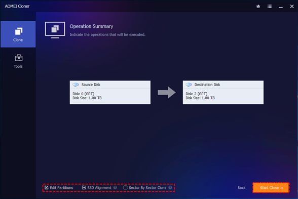 SSD cloning operation SSD cloning operation